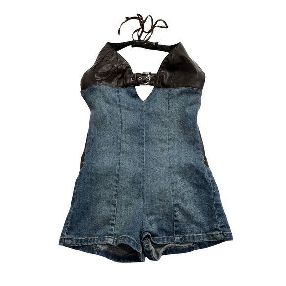 REVICE Rodeo Sweetheart Romper in Blue - Picture 1 of 6